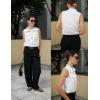imageZeagoo Sleeveless Button Down Shirt for Women Casual V Neck Blouses Solid Collared Tops Summer Dressy ShirtsAawhite