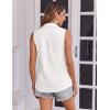 imageZeagoo Sleeveless Button Down Shirt for Women Casual V Neck Blouses Solid Collared Tops Summer Dressy ShirtsAawhite