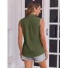 imageZeagoo Sleeveless Button Down Shirt for Women Casual V Neck Blouses Solid Collared Tops Summer Dressy ShirtsArmy Green