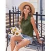 imageZeagoo Sleeveless Button Down Shirt for Women Casual V Neck Blouses Solid Collared Tops Summer Dressy ShirtsArmy Green