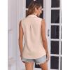 imageZeagoo Sleeveless Button Down Shirt for Women Casual V Neck Blouses Solid Collared Tops Summer Dressy ShirtsBeige