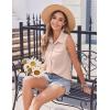 imageZeagoo Sleeveless Button Down Shirt for Women Casual V Neck Blouses Solid Collared Tops Summer Dressy ShirtsBeige