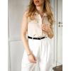 imageZeagoo Sleeveless Button Down Shirt for Women Casual V Neck Blouses Solid Collared Tops Summer Dressy ShirtsBeige