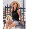 imageZeagoo Sleeveless Button Down Shirt for Women Casual V Neck Blouses Solid Collared Tops Summer Dressy ShirtsBlack