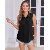 imageZeagoo Sleeveless Button Down Shirt for Women Casual V Neck Blouses Solid Collared Tops Summer Dressy ShirtsBlack