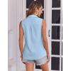 imageZeagoo Sleeveless Button Down Shirt for Women Casual V Neck Blouses Solid Collared Tops Summer Dressy ShirtsLight Blue