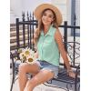 imageZeagoo Sleeveless Button Down Shirt for Women Casual V Neck Blouses Solid Collared Tops Summer Dressy ShirtsLight Green