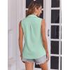 imageZeagoo Sleeveless Button Down Shirt for Women Casual V Neck Blouses Solid Collared Tops Summer Dressy ShirtsLight Green