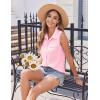imageZeagoo Sleeveless Button Down Shirt for Women Casual V Neck Blouses Solid Collared Tops Summer Dressy ShirtsPink
