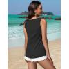 imageZeagoo Summer Tank Top for Women V Neck Textured Camisole Blouses Sleeveless Casual Basic Beach Vacation Cami ShirtBlack