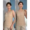 imageZeagoo Summer Tank Top for Women V Neck Textured Camisole Blouses Sleeveless Casual Basic Beach Vacation Cami ShirtCoffee