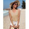 imageZeagoo Summer Tank Top for Women V Neck Textured Camisole Blouses Sleeveless Casual Basic Beach Vacation Cami ShirtCoffee