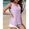 imageZeagoo Summer Tank Top for Women V Neck Textured Camisole Blouses Sleeveless Casual Basic Beach Vacation Cami ShirtLilac