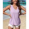 imageZeagoo Summer Tank Top for Women V Neck Textured Camisole Blouses Sleeveless Casual Basic Beach Vacation Cami ShirtLilac