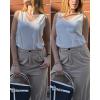 imageZeagoo Summer Tank Top for Women V Neck Textured Camisole Blouses Sleeveless Casual Basic Beach Vacation Cami ShirtWhite
