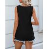 imageZeagoo Women 2025 V Neck Lace Tank Tops Summer Floral Print Loose Fit Tops Sleeveless Shirts Casual Trendy BlouseBlack