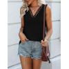 imageZeagoo Women 2025 V Neck Lace Tank Tops Summer Floral Print Loose Fit Tops Sleeveless Shirts Casual Trendy BlouseBlack