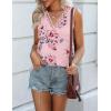 imageZeagoo Women 2025 V Neck Lace Tank Tops Summer Floral Print Loose Fit Tops Sleeveless Shirts Casual Trendy BlousePrint 3