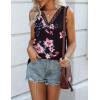 imageZeagoo Women 2025 V Neck Lace Tank Tops Summer Floral Print Loose Fit Tops Sleeveless Shirts Casual Trendy BlousePrint 5
