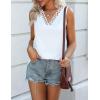 imageZeagoo Women 2025 V Neck Lace Tank Tops Summer Floral Print Loose Fit Tops Sleeveless Shirts Casual Trendy BlouseWhite