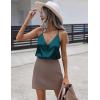 imageZeagoo Womens Silk Satin Tank Tops V Neck Sleeveless Camisole Cami Spaghetti Straps Blouse Summer Loose Racerback ShirtBlue
