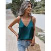 imageZeagoo Womens Silk Satin Tank Tops V Neck Sleeveless Camisole Cami Spaghetti Straps Blouse Summer Loose Racerback ShirtBlue