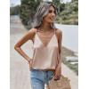 imageZeagoo Womens Silk Satin Tank Tops V Neck Sleeveless Camisole Cami Spaghetti Straps Blouse Summer Loose Racerback ShirtChampagne