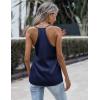 imageZeagoo Womens Silk Satin Tank Tops V Neck Sleeveless Camisole Cami Spaghetti Straps Blouse Summer Loose Racerback ShirtNavy Blue