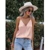 imageZeagoo Womens Silk Satin Tank Tops V Neck Sleeveless Camisole Cami Spaghetti Straps Blouse Summer Loose Racerback ShirtPink