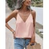 imageZeagoo Womens Silk Satin Tank Tops V Neck Sleeveless Camisole Cami Spaghetti Straps Blouse Summer Loose Racerback ShirtPink