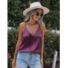 imageZeagoo Womens Silk Satin Tank Tops V Neck Sleeveless Camisole Cami Spaghetti Straps Blouse Summer Loose Racerback ShirtPurple