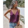 imageZeagoo Womens Silk Satin Tank Tops V Neck Sleeveless Camisole Cami Spaghetti Straps Blouse Summer Loose Racerback ShirtPurple