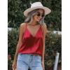 imageZeagoo Womens Silk Satin Tank Tops V Neck Sleeveless Camisole Cami Spaghetti Straps Blouse Summer Loose Racerback ShirtRed