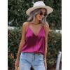 imageZeagoo Womens Silk Satin Tank Tops V Neck Sleeveless Camisole Cami Spaghetti Straps Blouse Summer Loose Racerback ShirtRose Red