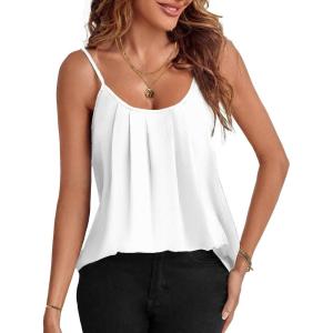 imageZeagoo Womens Summer Sleeveless Tops Scoop Neck Cute Tank Camisole Casual Loose Fit TopsWhite