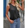 imageZeagoo Womens 2025 Silk Satin Tank Tops V Neck Casual Cami Sleeveless Camisole Blouses Summer Basic Tank ShirtBlack