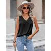 imageZeagoo Womens 2025 Silk Satin Tank Tops V Neck Casual Cami Sleeveless Camisole Blouses Summer Basic Tank ShirtBlack