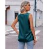 imageZeagoo Womens 2025 Silk Satin Tank Tops V Neck Casual Cami Sleeveless Camisole Blouses Summer Basic Tank ShirtBlue Green