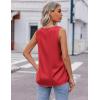 imageZeagoo Womens 2025 Silk Satin Tank Tops V Neck Casual Cami Sleeveless Camisole Blouses Summer Basic Tank ShirtBright Red
