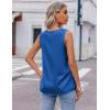imageZeagoo Womens 2025 Silk Satin Tank Tops V Neck Casual Cami Sleeveless Camisole Blouses Summer Basic Tank ShirtDark Blue
