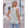 imageZeagoo Womens 2025 Silk Satin Tank Tops V Neck Casual Cami Sleeveless Camisole Blouses Summer Basic Tank ShirtMisty Grey
