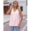 imageZeagoo Womens 2025 Silk Satin Tank Tops V Neck Casual Cami Sleeveless Camisole Blouses Summer Basic Tank ShirtPink