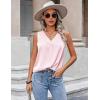 imageZeagoo Womens 2025 Silk Satin Tank Tops V Neck Casual Cami Sleeveless Camisole Blouses Summer Basic Tank ShirtPink