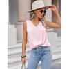 imageZeagoo Womens 2025 Silk Satin Tank Tops V Neck Casual Cami Sleeveless Camisole Blouses Summer Basic Tank ShirtPink