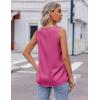imageZeagoo Womens 2025 Silk Satin Tank Tops V Neck Casual Cami Sleeveless Camisole Blouses Summer Basic Tank ShirtRose Red