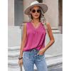 imageZeagoo Womens 2025 Silk Satin Tank Tops V Neck Casual Cami Sleeveless Camisole Blouses Summer Basic Tank ShirtRose Red