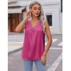 imageZeagoo Womens 2025 Silk Satin Tank Tops V Neck Casual Cami Sleeveless Camisole Blouses Summer Basic Tank ShirtRose Red