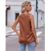 imageZeagoo Womens 2025 Silk Satin Tank Tops V Neck Casual Cami Sleeveless Camisole Blouses Summer Basic Tank ShirtTerracotta