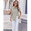 imageZeagoo Womens Button Down Shirt V Neck Blouses Cap Sleeve Top Dressy Casual Blouses 2025 Trendy Bussiness Work Outfits SXXLBeige Striped