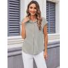 imageZeagoo Womens Button Down Shirt V Neck Blouses Cap Sleeve Top Dressy Casual Blouses 2025 Trendy Bussiness Work Outfits SXXLBeige Striped